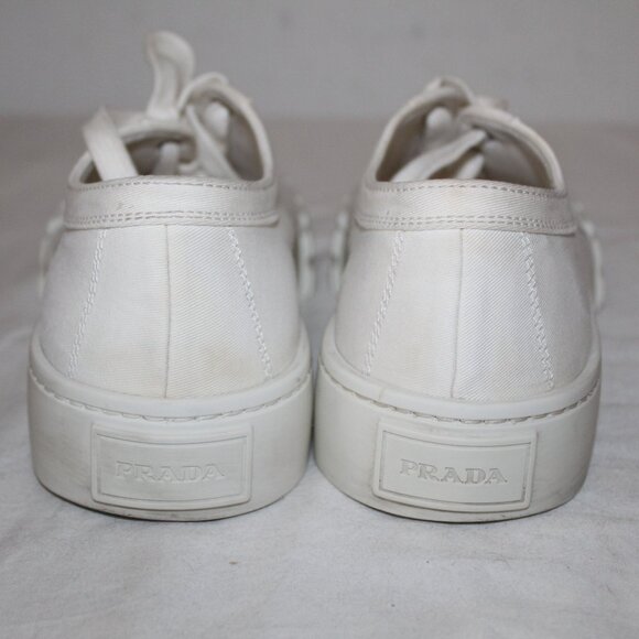 PRADA Canvas Logo Skate Sneakers Flats Lace Up 39.5 - Picture 4 of 8
